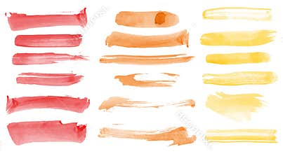 Colorful vector watercolor brush strokes