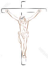 Jesus Crucifix Outline White