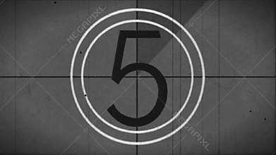countdown leader black and whi