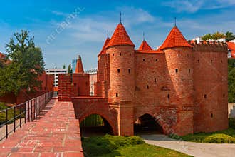 Barbican in the Old Town of Warsaw, Poland