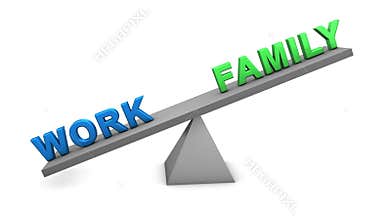 Work and family balance seesaw