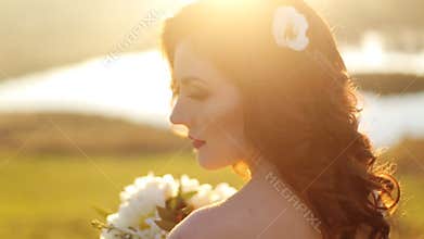 Close-up portrait of a beautiful young girl