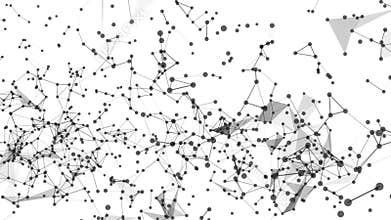 Abstract Motion Background with Dots and Lines. Loop.