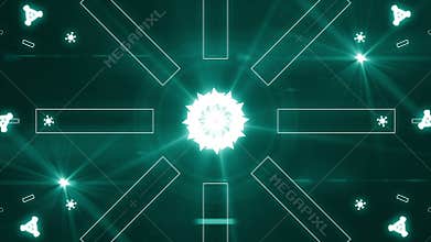 Abstract light music clip backgorund 4K Green