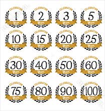 Anniversary Badges Gold and Black Color