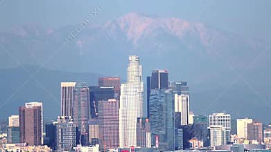 Los Angeles Winter Skyline Zoom Out