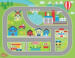 Car track play placemat