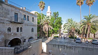 Excavated archeological ruins of the Pool of Bethesda and Byzantine Church timelapse hyperlapse.