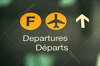 Airport departure sign
