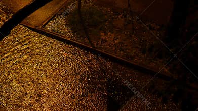 Rainy night , thunder, lightning. 4K UHD.