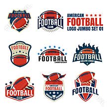 American football logo template collection