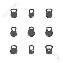 Icons kettlebells, vector illustration.