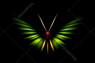 Abstract green tropical butterfly