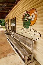Long Wooden Bench at the Pool Hall