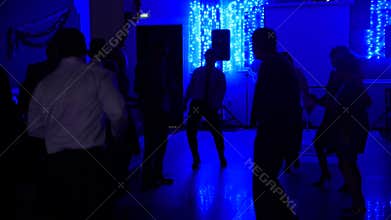 Crowd partying at a disco party - dancing peiple