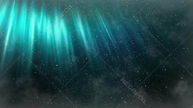 Seamless abstract animation of aurora in the dusty night sky. Cloudy night sky with moving aurora light background dust pattern