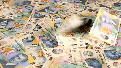 Sliding over romanian currency layer