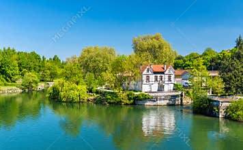 Picturesque landscape of the Charente River at Cognac, France