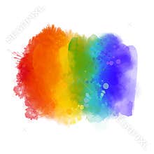Rainbow paint texture, gay pride symbol. Hand painted strokes isolated on white background. Vector 6 colors spectrum.