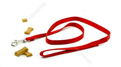 Dog Leash and Biscuits