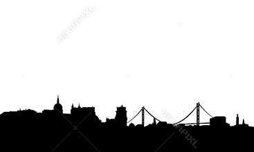 Lisbon skyline vector