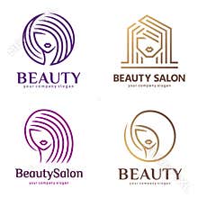 Vector logo set for beauty salon, hair salon, cosmetic