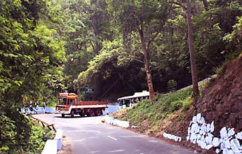 Vehicles on the uphill road