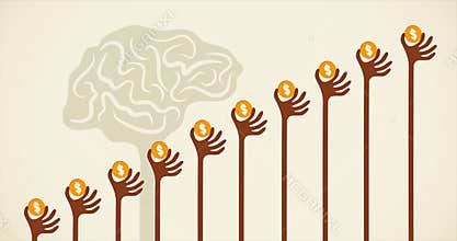 Crowdfunding and financial concept.