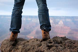 Mountain top cliff standing
