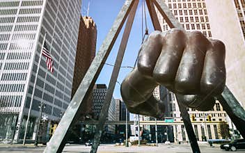 Joe Louis Fist Monument Detroit