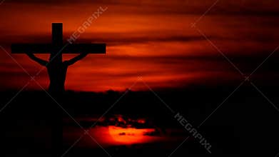 Silhouette Jesus on the cross 5