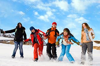 Group of sport teens different ethnicity