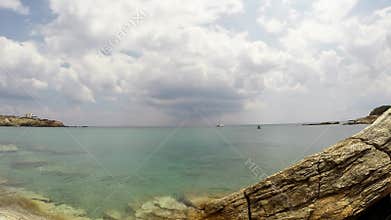 A beach in the island of Paros in the Aegean, Greece