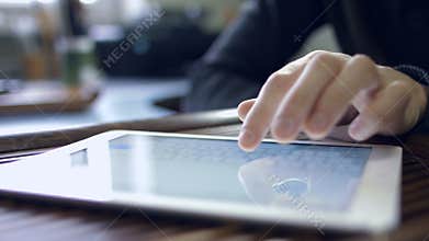 Man working for tablet PC