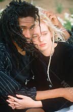 A black and white couple in love, NY City, NY