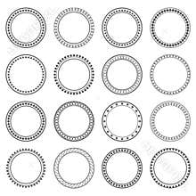 Collection of ethnic borders. Round frames. Decoration elements