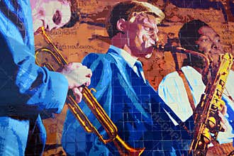 Hollywood Jazz 1945-1972 mural.