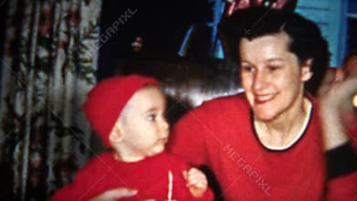 (8mm Vintage) Mother Teaching Baby Football 1957