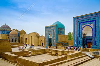 Shah-I-Zinda memorial complex, necropolis in Samarkand, Uzbekistan.