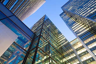 Windows of Skyscraper Business Office, Corporate building in London
