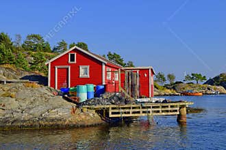 Red Norwegian Fishing House