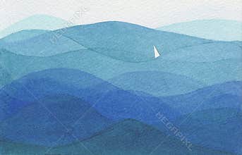 Single sail in a big ocean