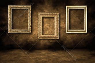 Guilded Empty Picture Frames Hanging