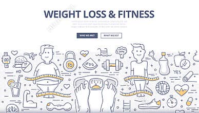 Weight Loss & Fitness Doodle Concept
