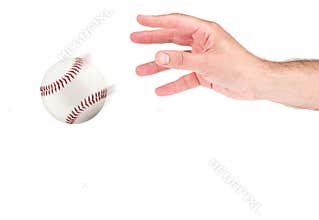 A hand throwing a baseball