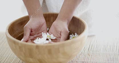 Female Hands With Bowl Of Aroma Water