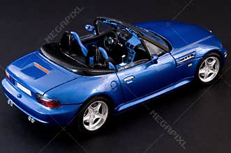 Stylish blue covertible roadster