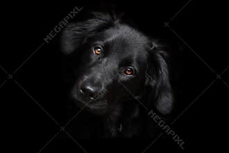 Black mutt portrait