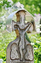 Wooden christian cross - Maramures, Romania