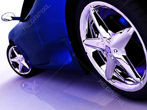 Blue sport car